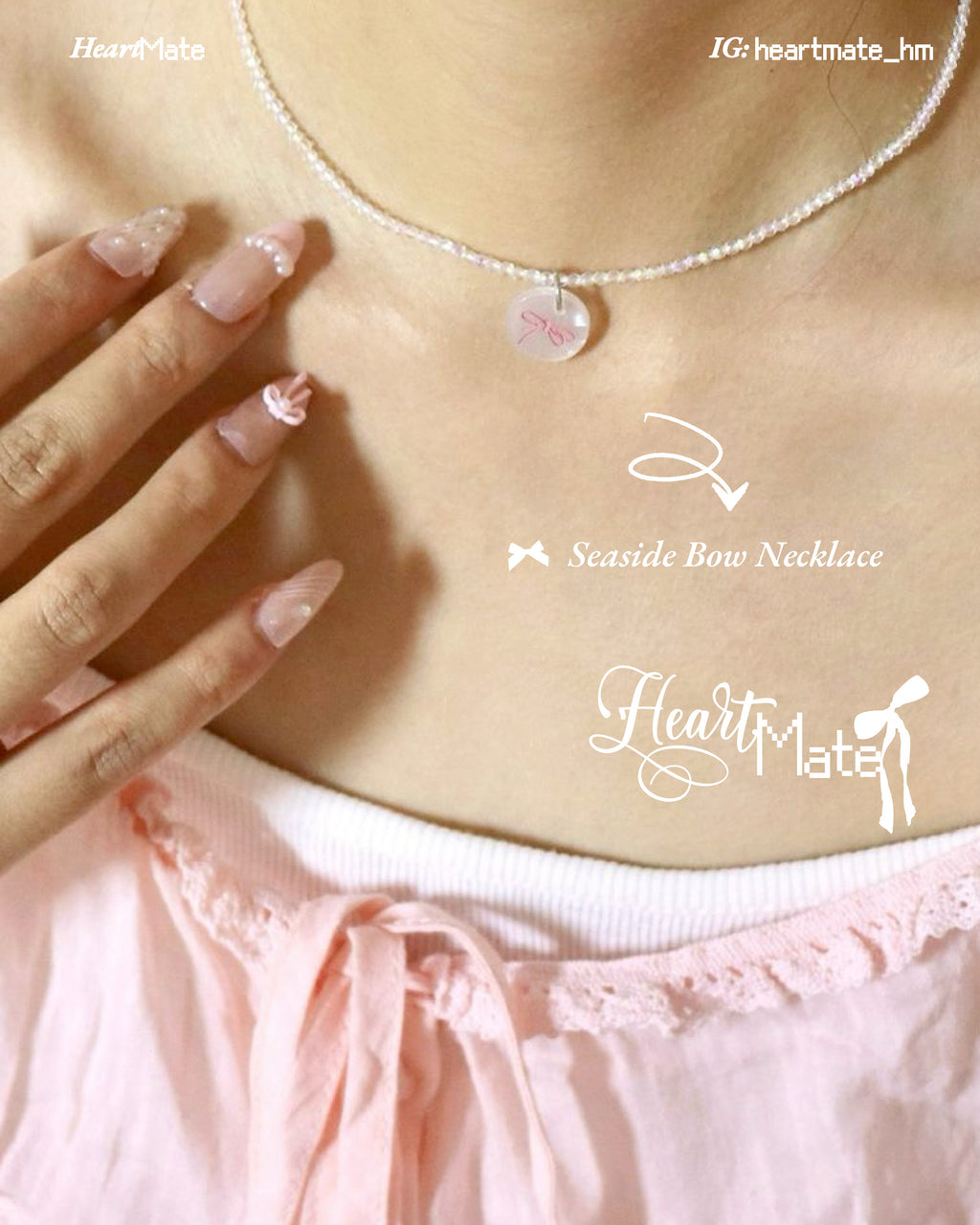 ⋆.𐙚 ̊Seaside Bow Necklace