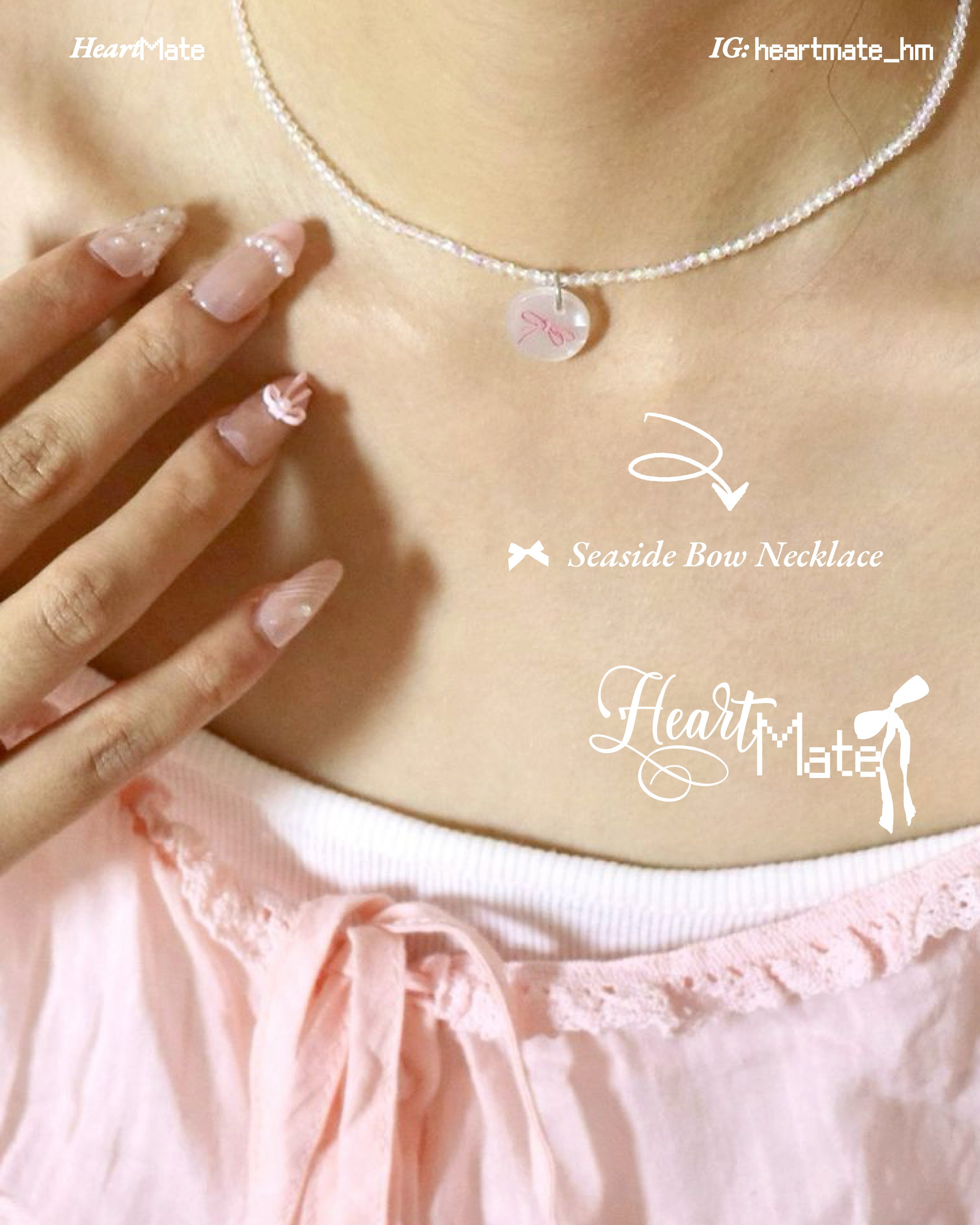 ⋆.𐙚 ̊Seaside Bow Necklace