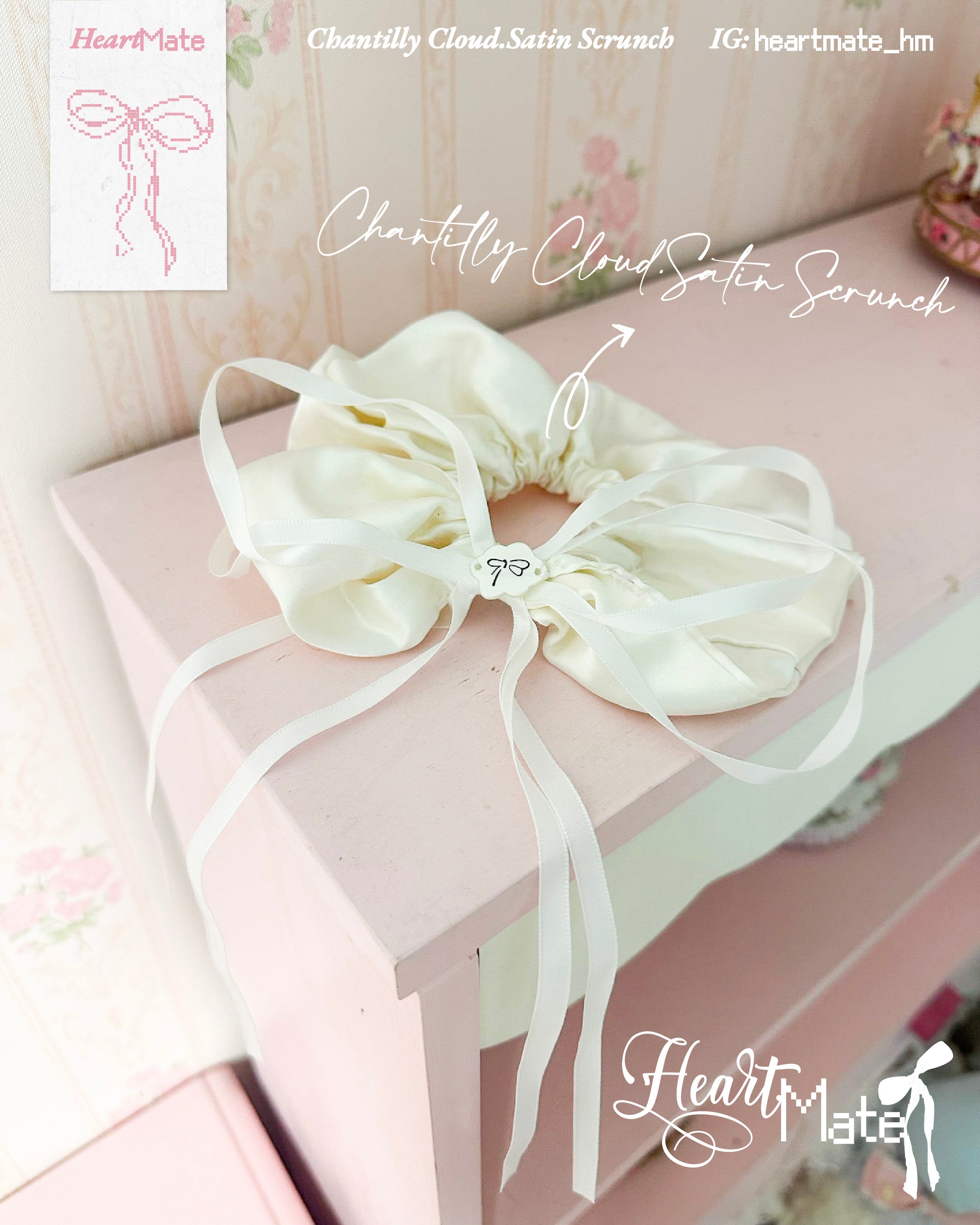 ⋆.𐙚 ̊Chantilly Cloud.Satin Scrunch