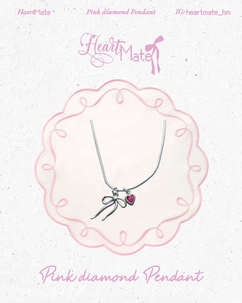 ⋆.𐙚 ̊Pink diamond Pendant